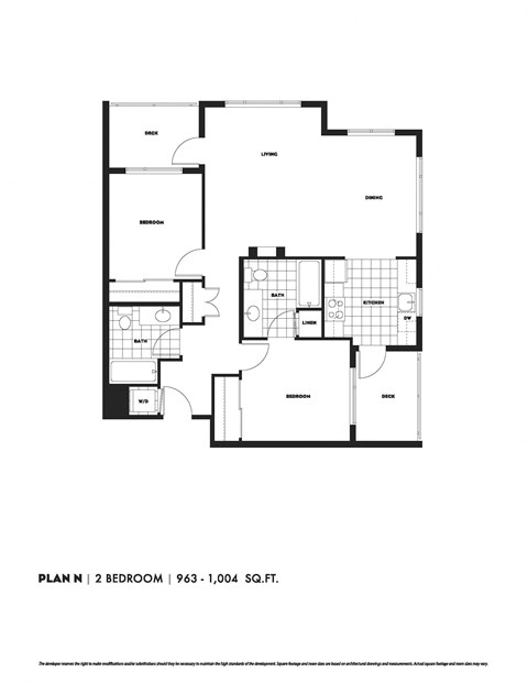 Floor plan for 2 beds, 2 baths, 903 sqft